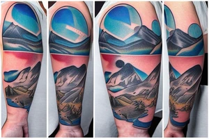 blue ridge mountains with quote underneath tattoo idea