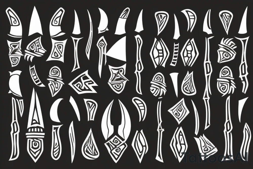 knives in a simple way tattoo idea