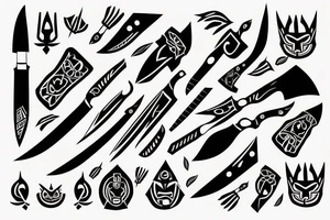 knives in a simple way tattoo idea