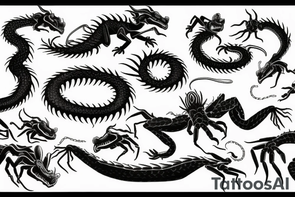 dragon fighting scorpion tattoo idea