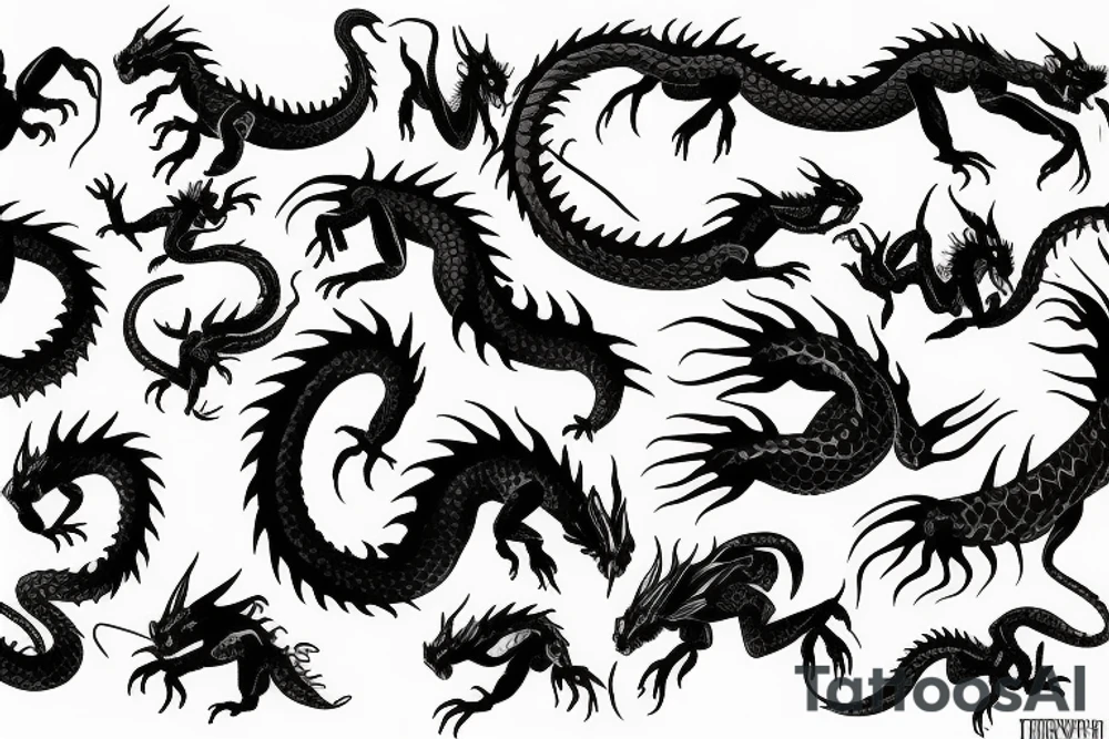 dragon versus scorpion fight tattoo idea