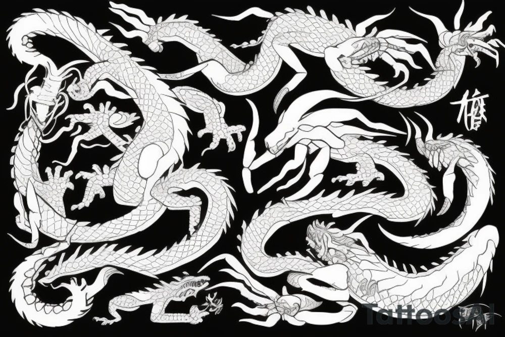 dragon versus scorpion fight tattoo idea