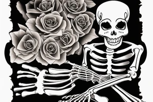 a skeleton playing the piano tattoo idea