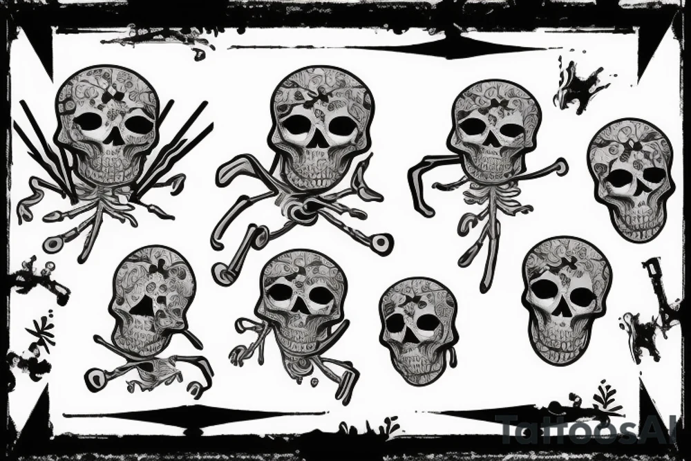 a skeleton playing the piano tattoo idea