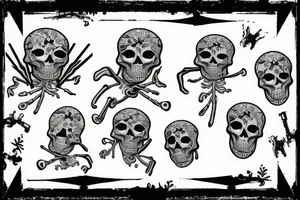 a skeleton playing the piano tattoo idea