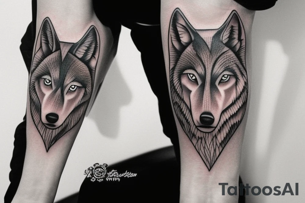 Wolf tattoo sleeve tattoo idea