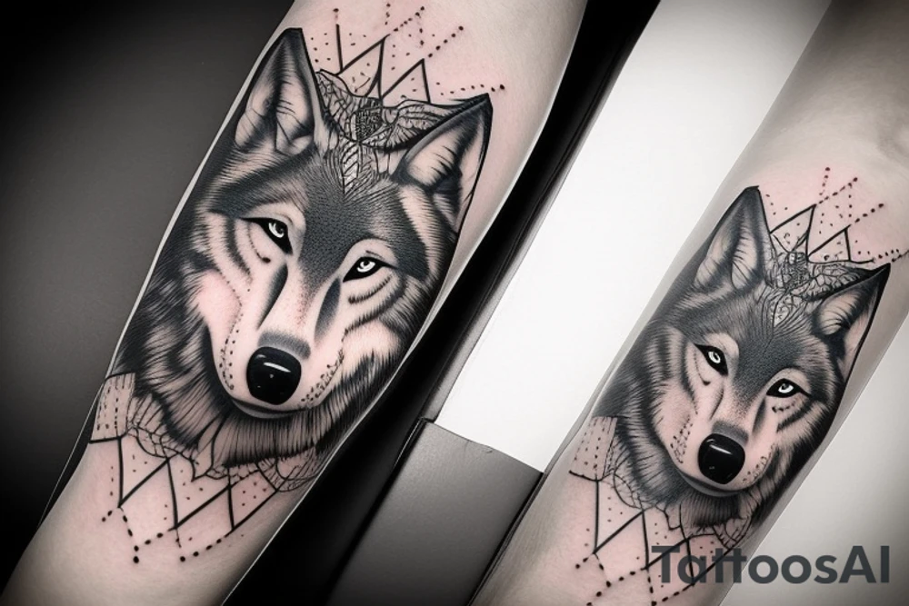 Wolf like tattoo full arm tattoo idea