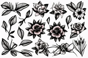 Flowers, barbed wire tattoo idea