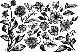 Flowers, barbed wire tattoo idea