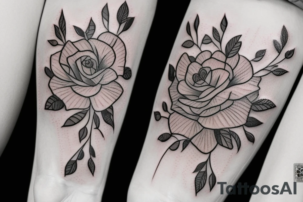 Flowers, barbed wire tattoo idea