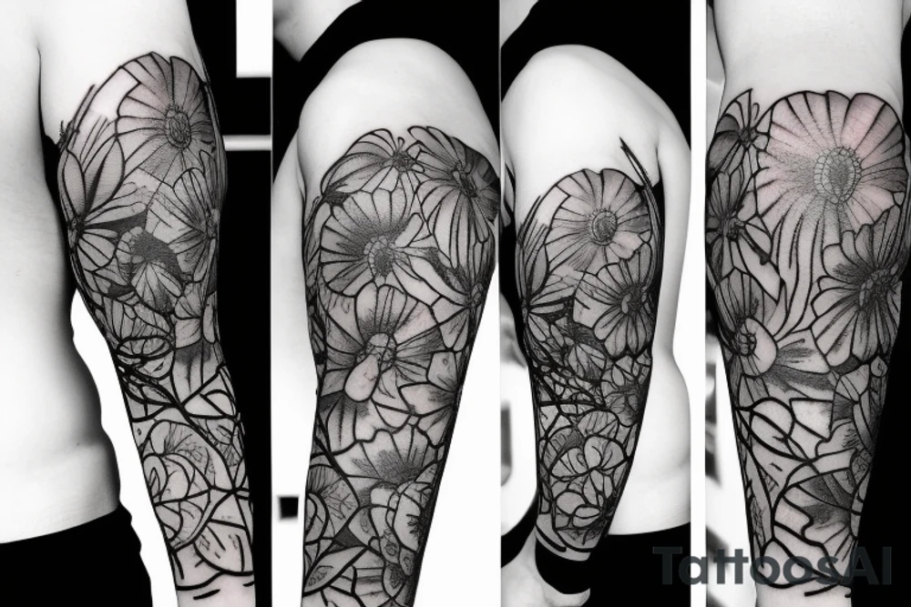 Flowers, barbed wire tattoo idea