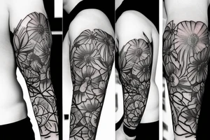 Flowers, barbed wire tattoo idea