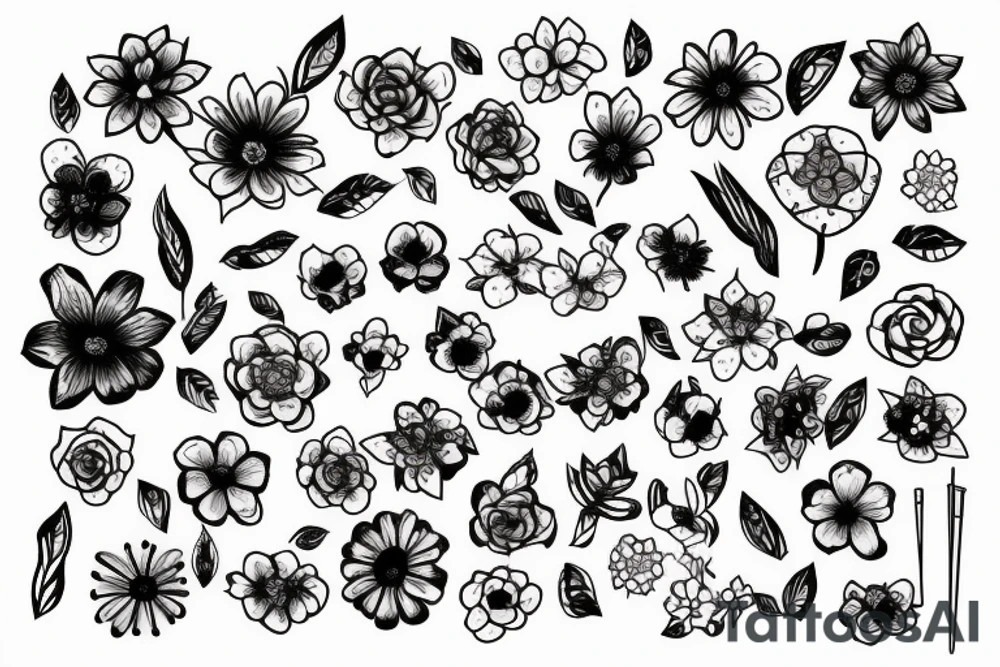 Flowers, barbed wire tattoo idea