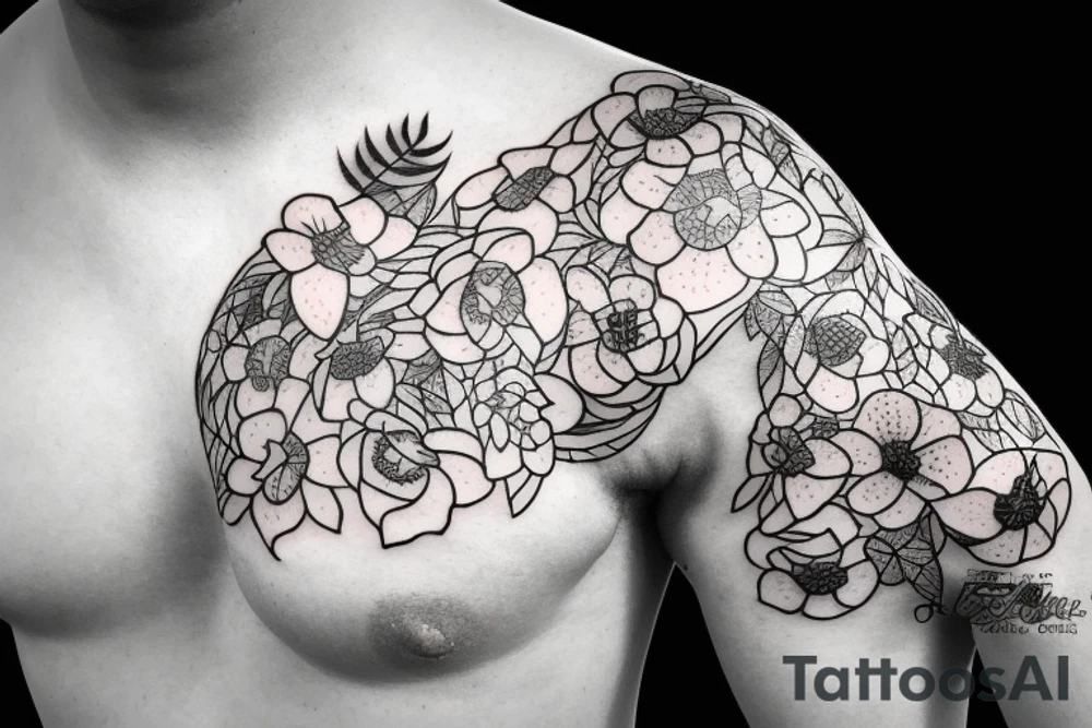 Flowers, barbed wire tattoo idea