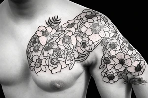 Flowers, barbed wire tattoo idea