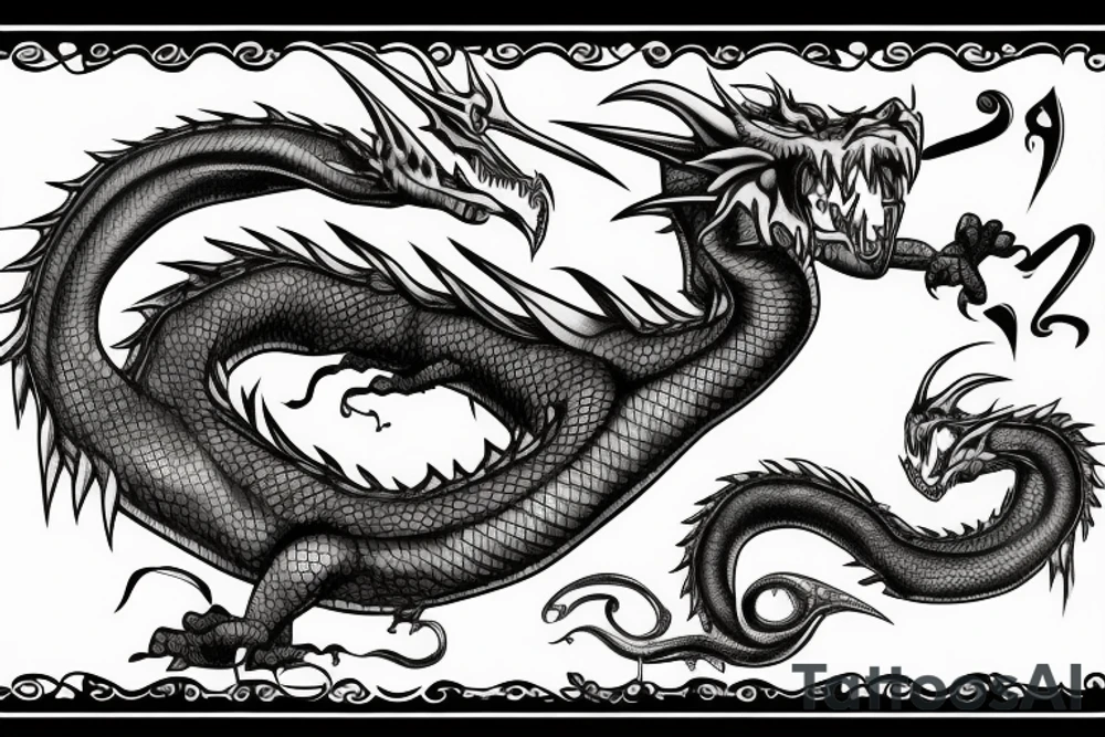Sword dragon curling around it tattoo idea
