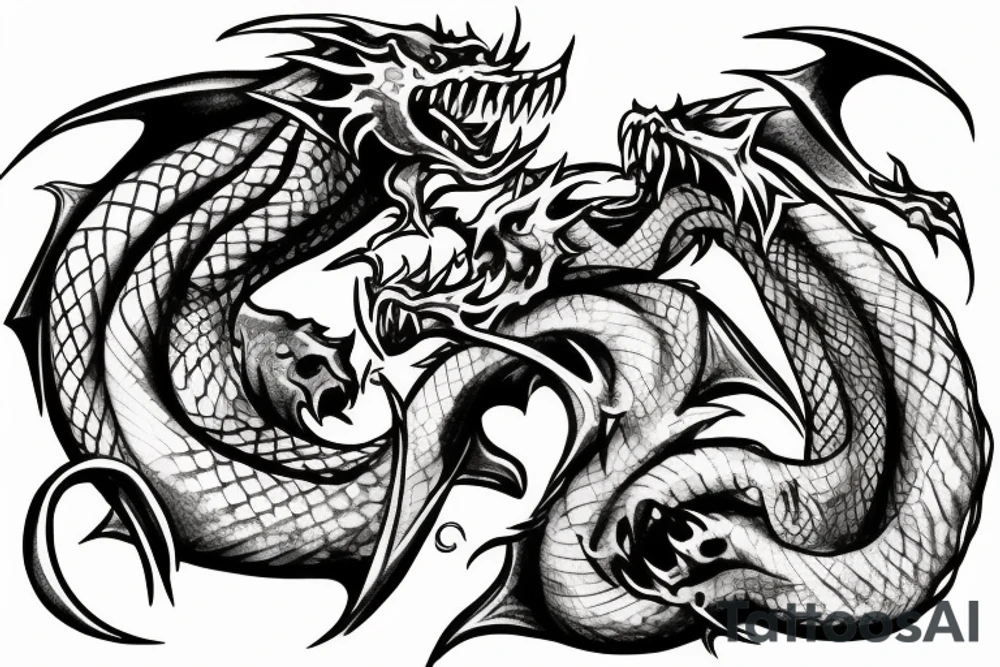 Sword dragon curling around it tattoo idea