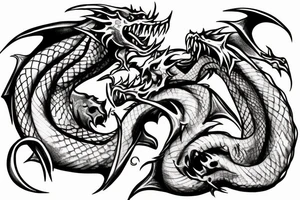 Sword dragon curling around it tattoo idea
