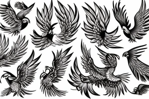 Phoenix bird tattoo idea