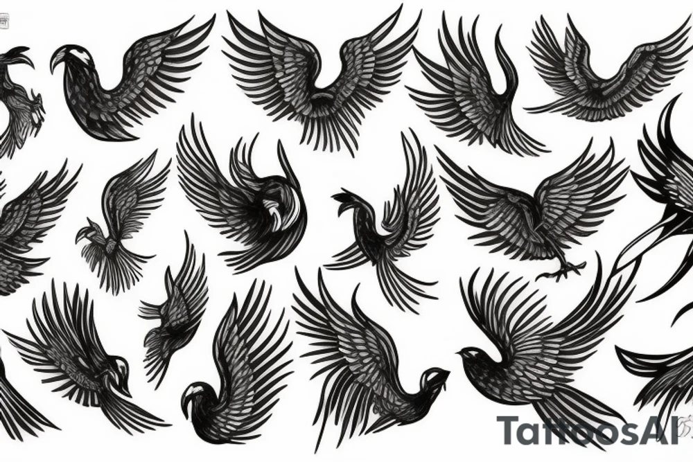 Phoenix bird tattoo idea
