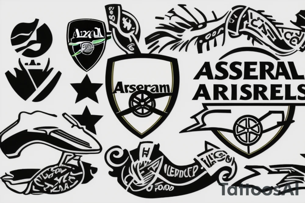 Arsenal Football Club Logo with food theme tattoo idea