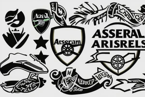 Arsenal Football Club Logo with food theme tattoo idea
