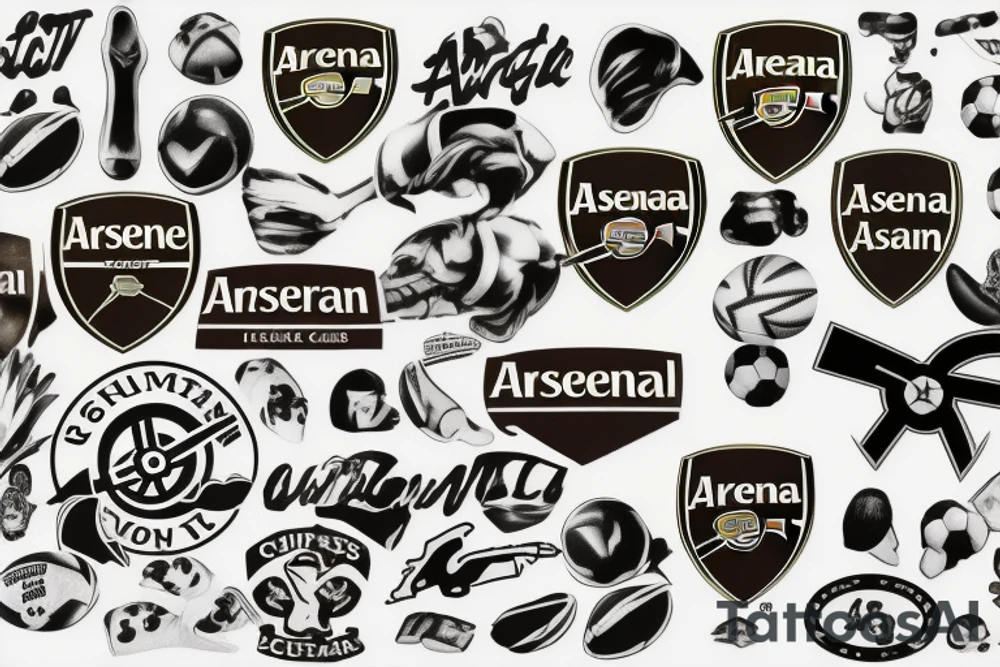 Arsenal Football Club Logo with food theme tattoo idea