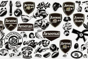Arsenal Football Club Logo with food theme tattoo idea