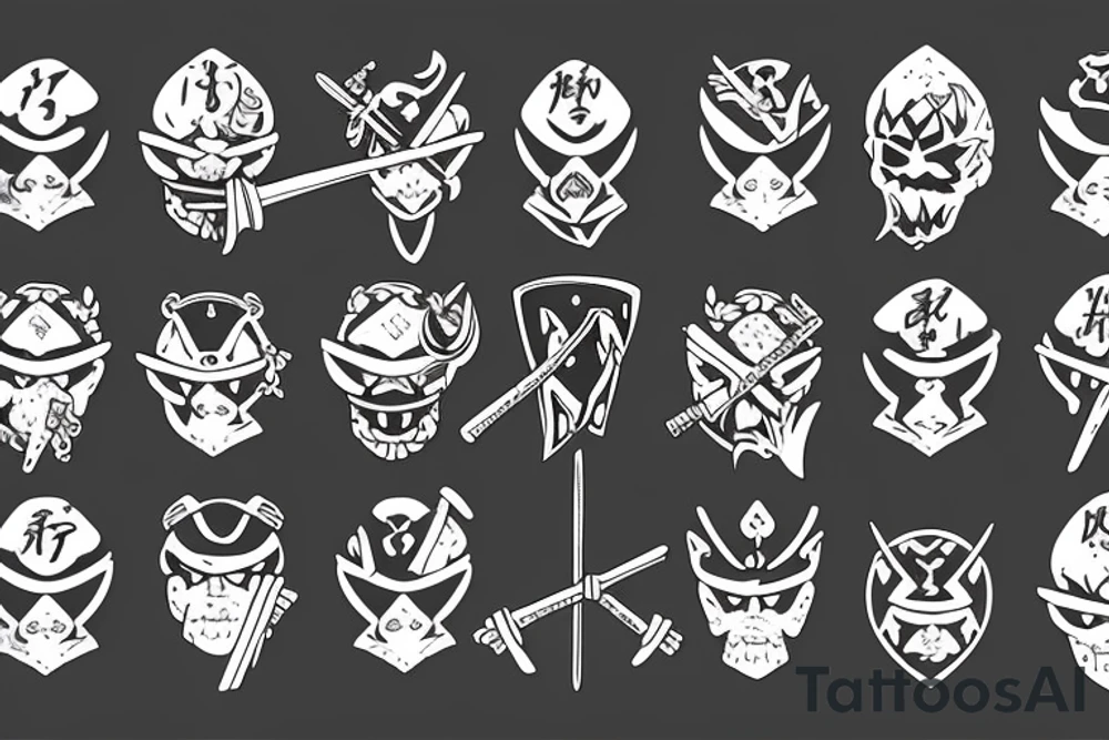 Samurai throwing an nordic axe tattoo idea