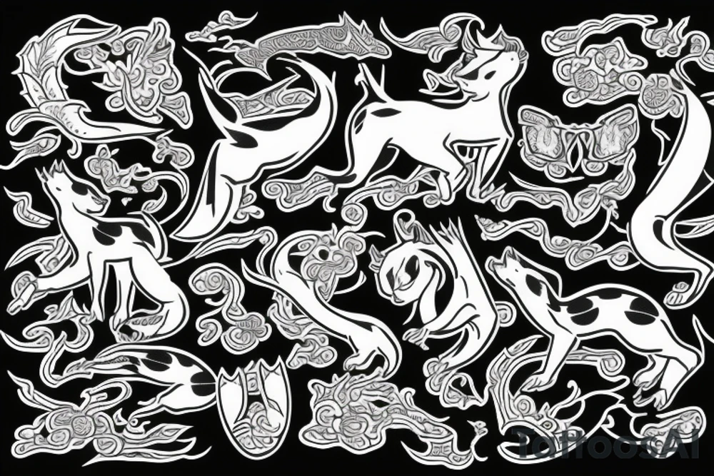 Puma with gills tattoo idea