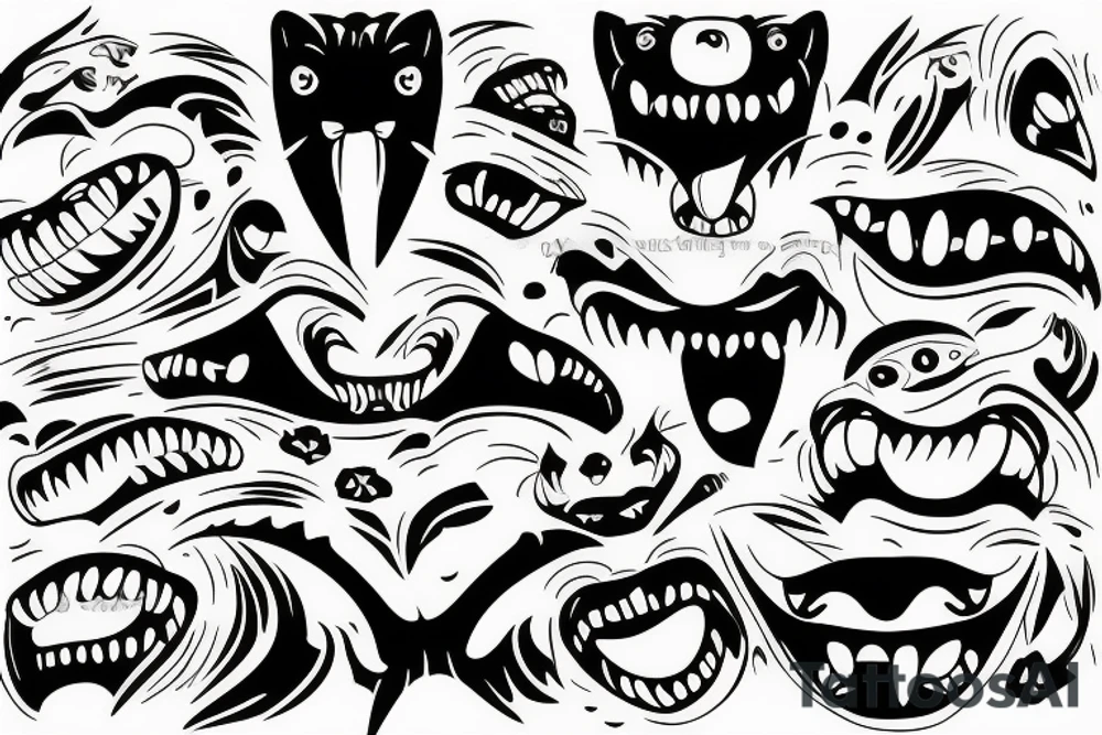 Puma staring at you with teeth tattoo idea
