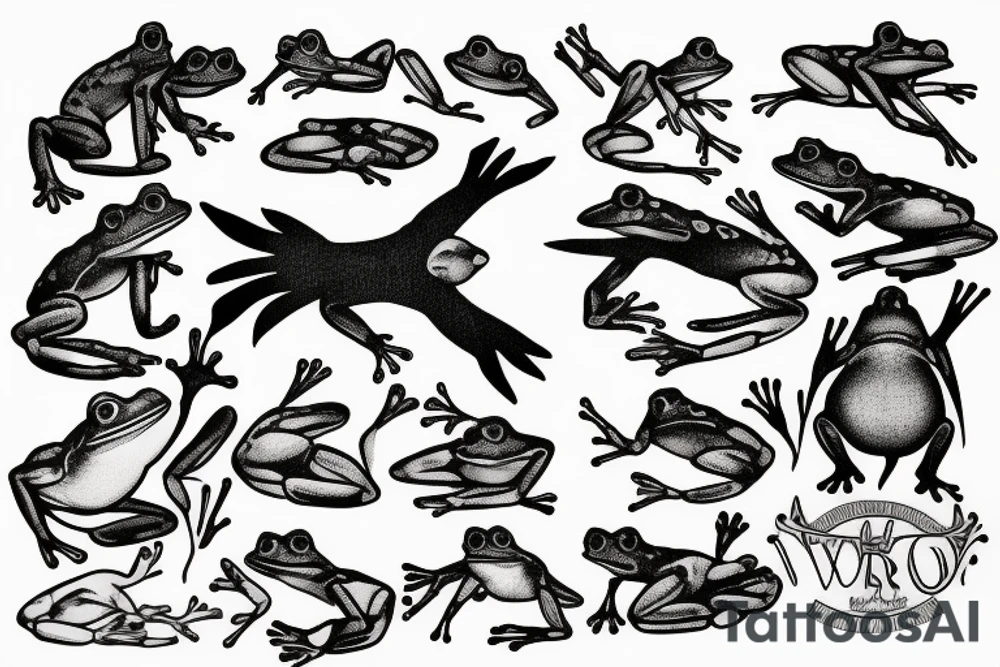 frog in modern war tattoo idea