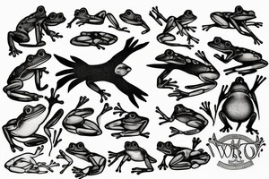 frog in modern war tattoo idea