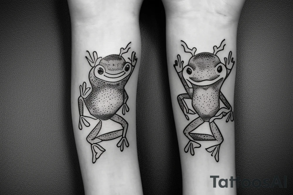 frog in modern war tattoo idea