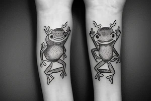 frog in modern war tattoo idea