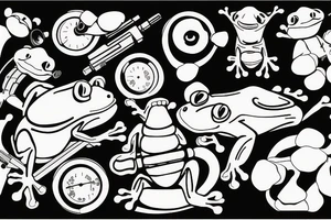 frog with machine gun tattoo idea