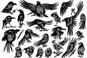 simple tribal raven tattoo tattoo idea