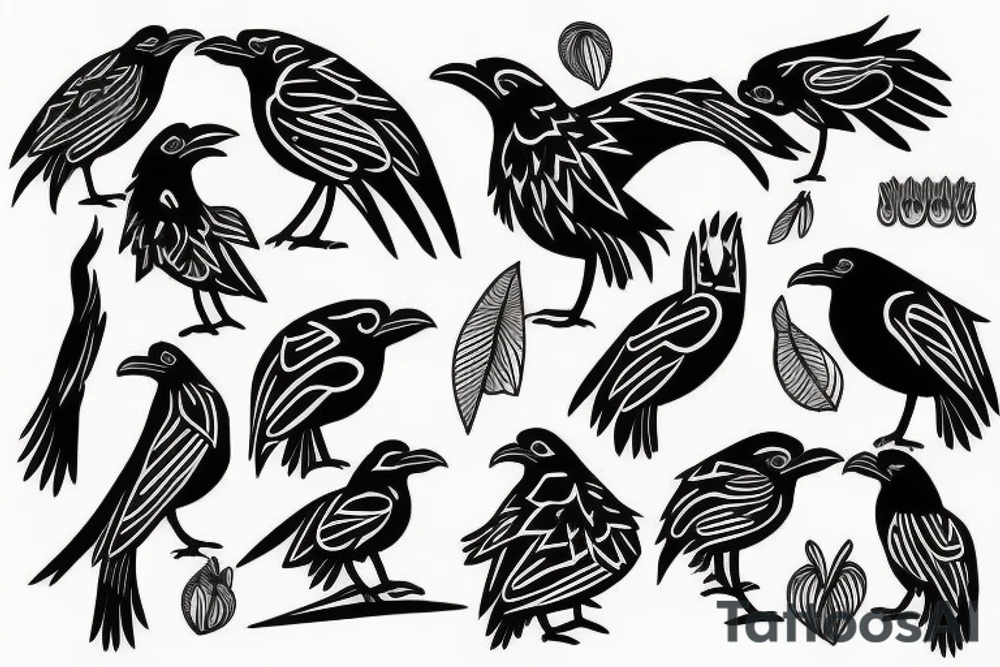 simple tribal raven tattoo tattoo idea