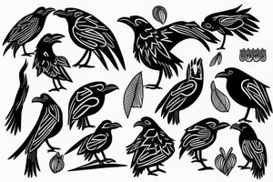 simple tribal raven tattoo tattoo idea