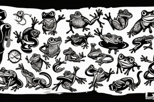 frog with machine gun tattoo idea