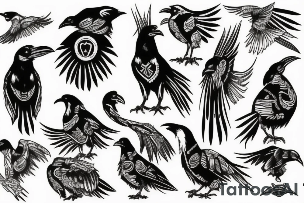 tribal raven tattoo tattoo idea