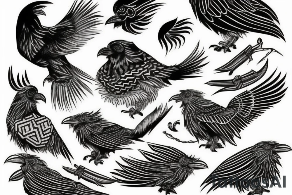 nordic tribal raven tattoo tattoo idea