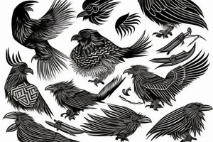 nordic tribal raven tattoo tattoo idea