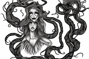 Medusa singing tattoo idea