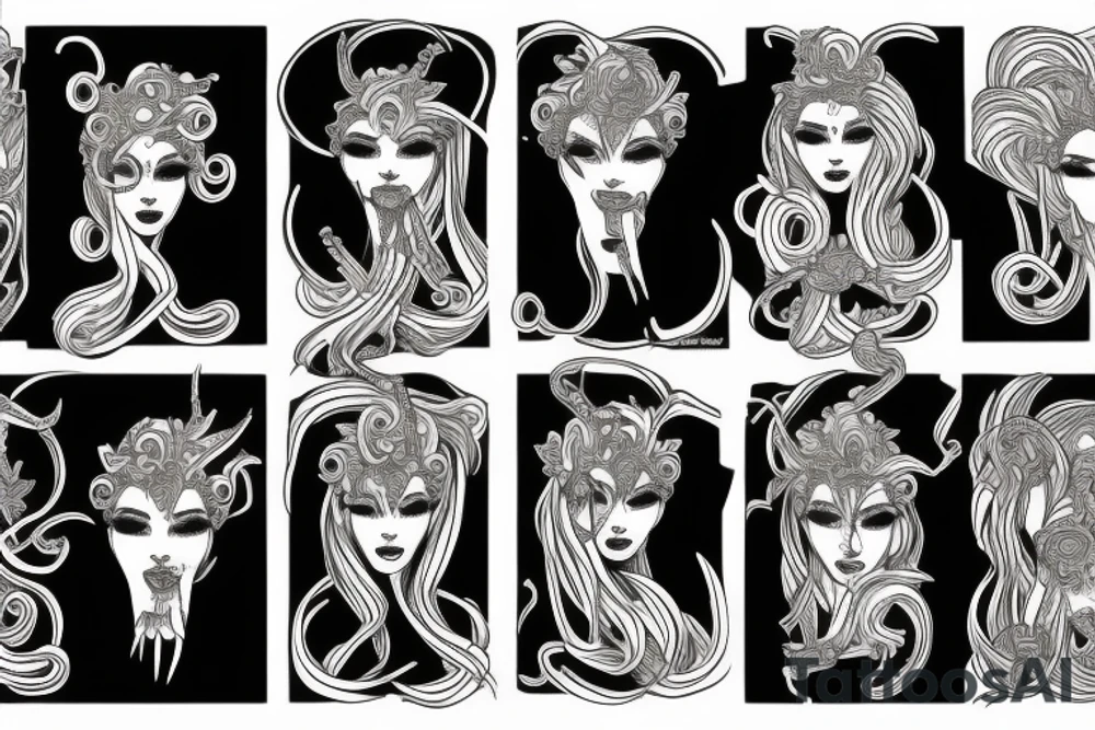 Medusa singing tattoo idea