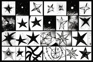 Black mountain star night skies tattoo idea