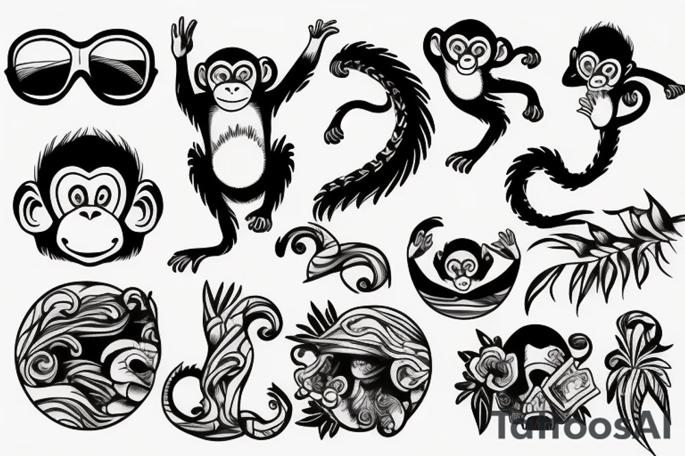 A monkey on the beach tattoo idea