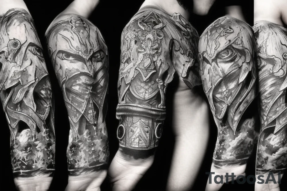 A dark souls style tattoo with zelda tattoo idea
