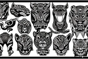 Jaguar head surrounded by amazon tattoo idea