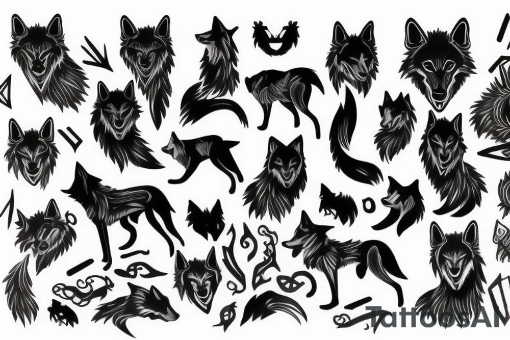 Black Wolf tattoo idea